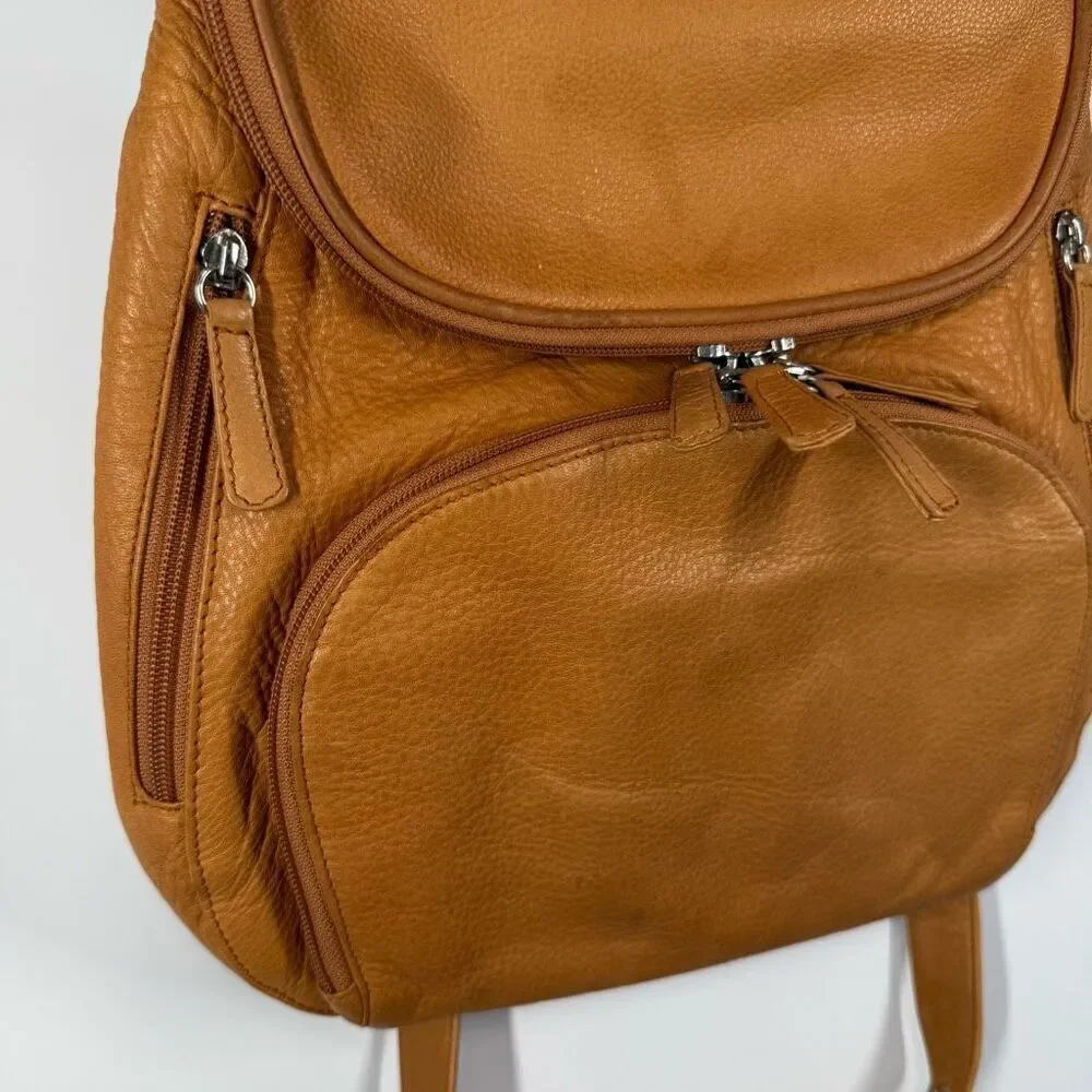 Osgoode Marley convertible backpack Crossbody Pumpkin Color leather bag ￼13x11